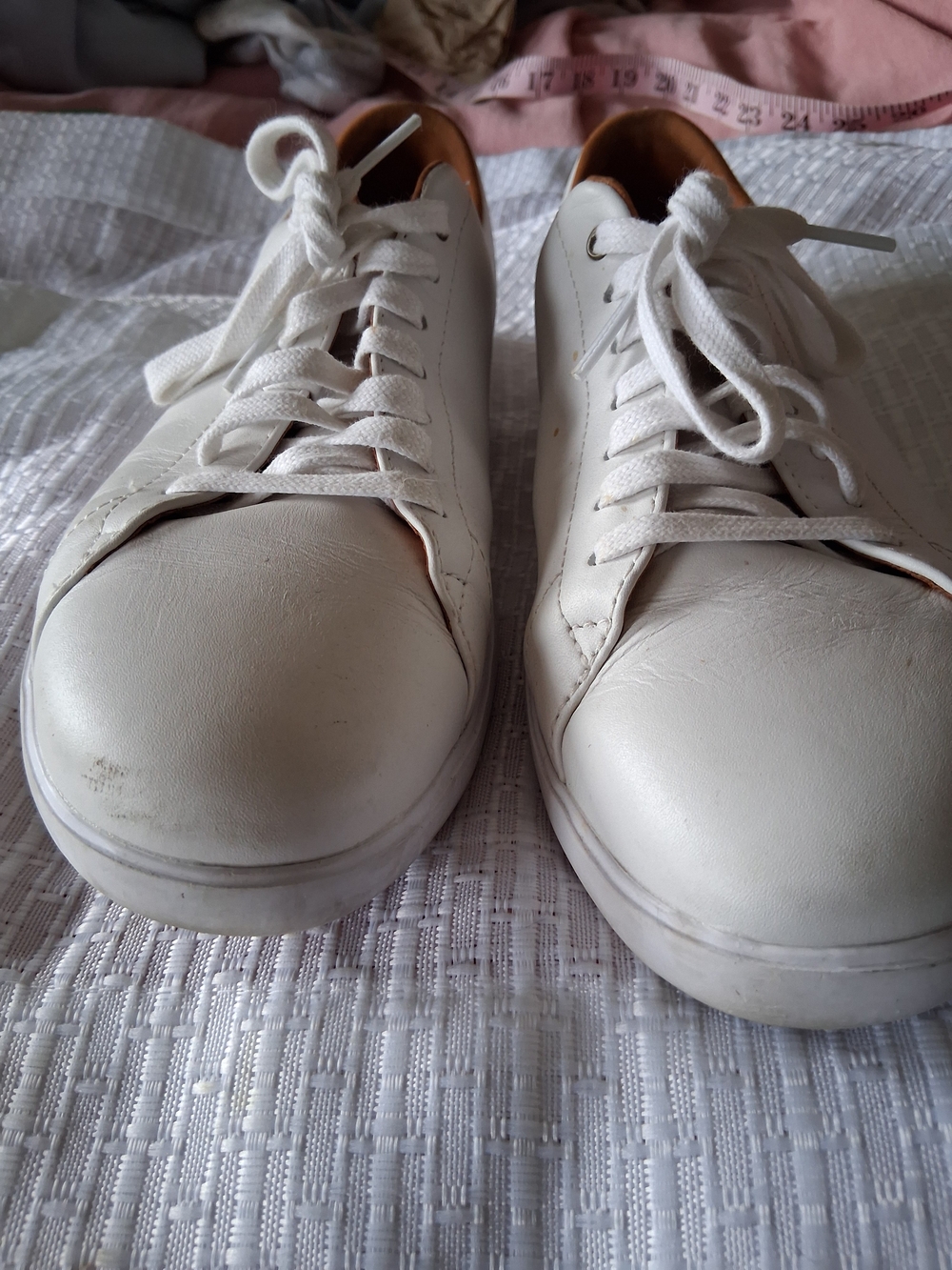 Cole Haan White Leather Sneakers with Brown Interior - Picture 3 of 9